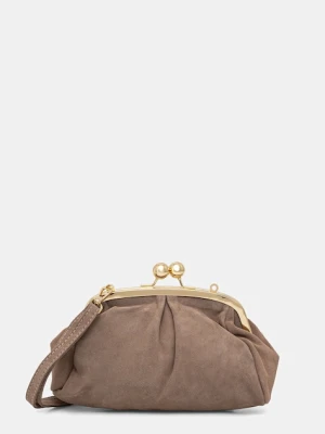 Answear.LAB kopertówka zamszowa kolor brązowy