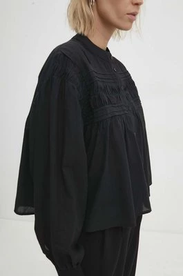 Answear Lab koszula bawełniana damska kolor czarny relaxed ze stójką