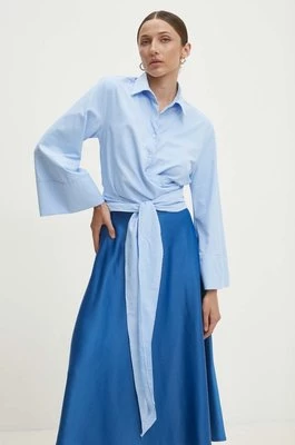 Answear Lab koszula bawełniana damska kolor niebieski relaxed z kołnierzykiem klasycznym