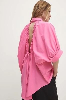 Answear Lab koszula bawełniana damska kolor różowy relaxed z kołnierzykiem klasycznym