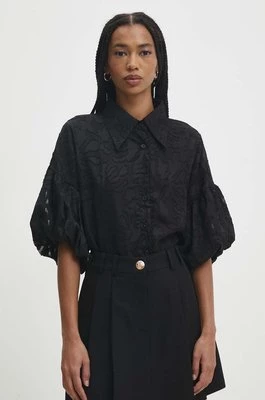 Answear Lab koszula damska kolor czarny relaxed z kołnierzykiem klasycznym