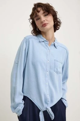 Answear Lab koszula damska kolor niebieski regular z kołnierzykiem klasycznym