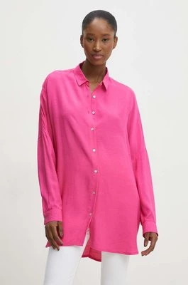 Answear Lab koszula damska kolor różowy relaxed z kołnierzykiem klasycznym