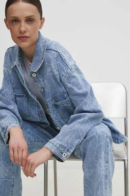 Answear Lab koszula jeansowa damska kolor niebieski relaxed z kołnierzykiem klasycznym