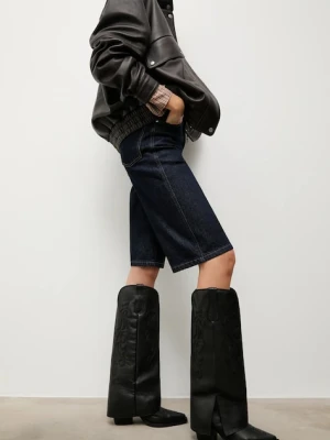 Answear.LAB kowbojki skórzane kolor czarny na słupku