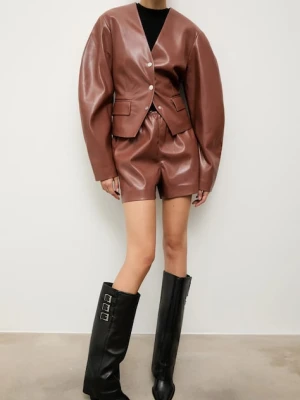 Answear.LAB kozaki skórzane kolor czarny na słupku