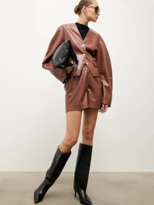 Answear.LAB kozaki skórzane kolor czarny na szpilce