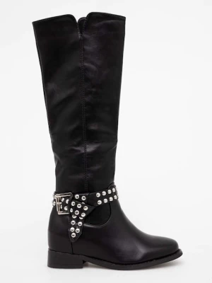 Answear.LAB kozaki X kolekcja limitowana NO SHAME damskie kolor czarny na płaskim obcasie