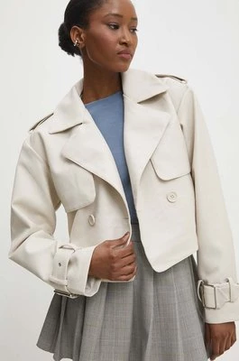 Answear Lab kurtka damska kolor beżowy przejściowa oversize