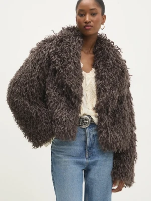 Answear.LAB kurtka damska kolor brązowy przejściowa oversize