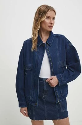 Answear Lab kurtka jeansowa bawełniana kolor niebieski przejściowa oversize