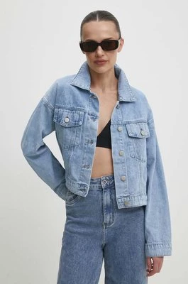 Answear Lab kurtka jeansowa damska kolor niebieski przejściowa oversize