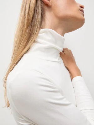 Answear.LAB longsleeve damski bawełniany z elastanem biały