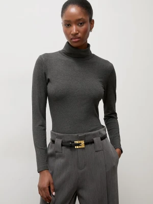 Answear.LAB longsleeve damski bawełniany z elastanem szary