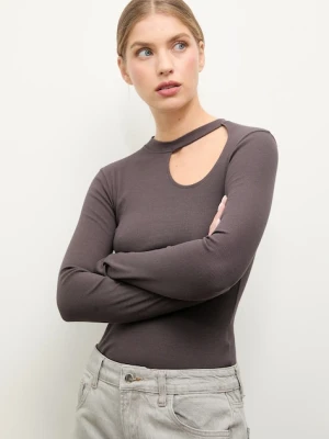 Answear.LAB longsleeve kolor brązowy