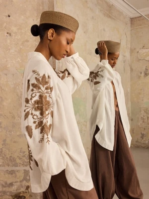 Answear.LAB marynarka damska z dodatkiem lnu