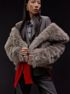 Answear.LAB marynarka kolor szary jednorzędowa gładka