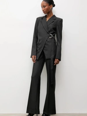 Answear.LAB marynarka kolor szary jednorzędowa gładka