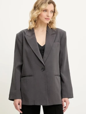 Answear Lab marynarka kolor szary oversize gładka