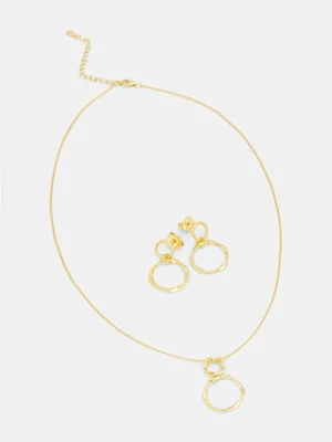 Answear.LAB naszyjnik i kolczyki ze srebra pokrytego złotem
