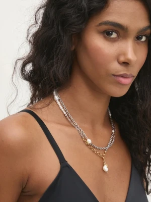 Answear.LAB naszyjnik ręcznie wykonany,ze srebra pokrytego złotem z perłą hodowaną