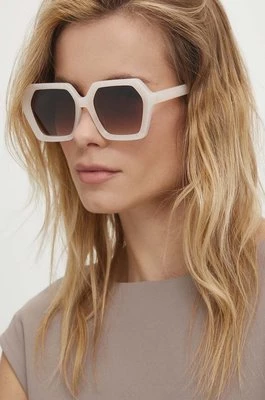 Answear Lab okulary przeciwsłoneczne damskie kolor beżowy