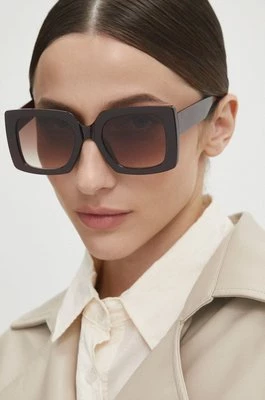 Answear Lab okulary przeciwsłoneczne damskie kolor bordowy