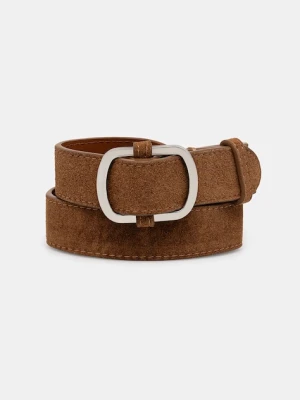Answear.LAB pasek zamszowy damski kolor brązowy