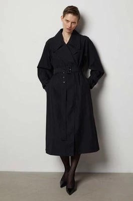 Answear Lab płaszcz bawełniany kolor czarny przejściowy niezapinany
