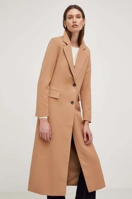 Answear Lab płaszcz damski kolor brązowy przejściowy