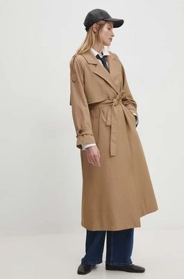 Answear Lab płaszcz damski kolor brązowy przejściowy
