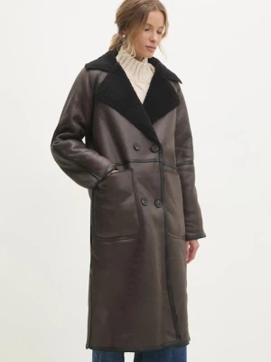 Zdjęcie produktu Answear.LAB płaszcz damski kolor brązowy przejściowy dwurzędowy