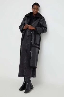 Answear Lab płaszcz damski kolor czarny przejściowy