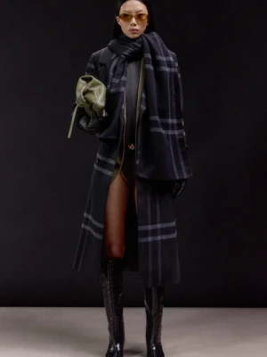 Answear.LAB płaszcz wełniany kolor granatowy