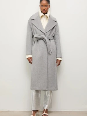 Answear Lab płaszcz wełniany kolor szary przejściowy oversize Answear.LAB