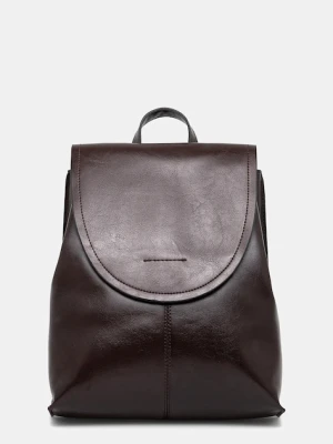 Answear.LAB plecak skórzany damski kolor bordowy mały gładki