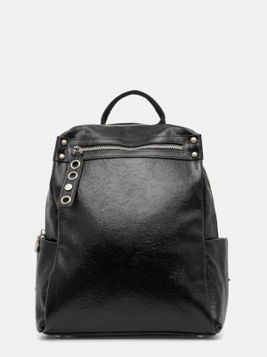 Answear.LAB plecak skórzany damski kolor czarny mały gładki