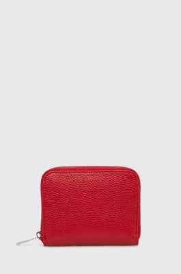 Answear Lab portfel skórzany kolor czerwony