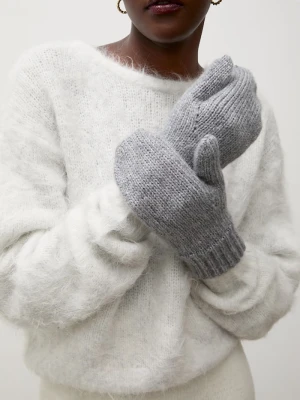 Answear.LAB rękawiczki damskie z wełną merino szary
