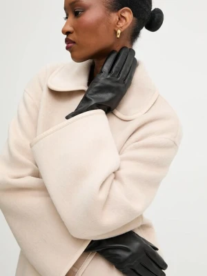 Answear.LAB rękawiczki skórzane damskie kolor czarny