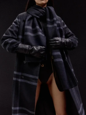 Answear.LAB rękawiczki skórzane damskie kolor czarny