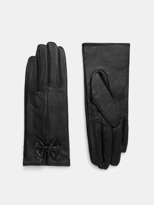 Answear.LAB rękawiczki skórzane damskie kolor czarny