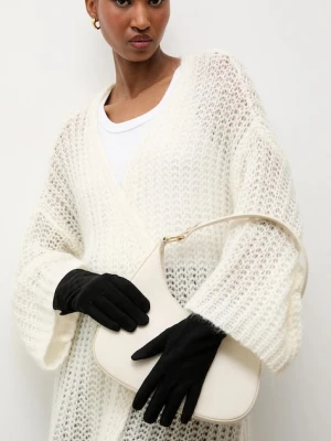 Answear.LAB rękawiczki zamszowe damskie kolor czarny