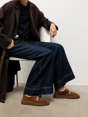 Answear.LAB śniegowce zamszowe damskie kolor brązowy