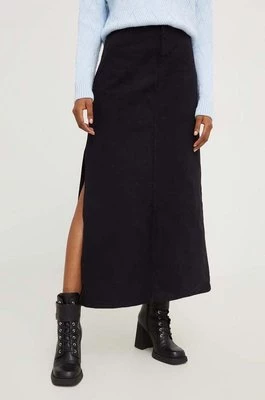 Answear Lab spódnica jeansowa kolor czarny midi prosta