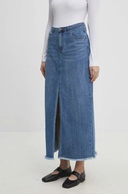 Answear Lab spódnica jeansowa kolor niebieski maxi prosta