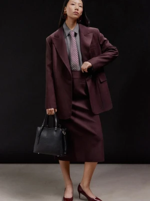 Answear.LAB spódnica kolor bordowy midi ołówkowa