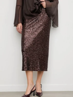 Answear.LAB spódnica kolor brązowy midi ołówkowa