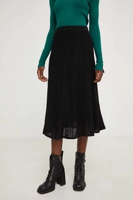 Answear Lab spódnica kolor czarny midi rozkloszowana