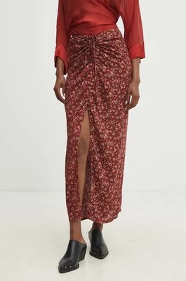 Answear Lab spódnica kolor czerwony maxi prosta